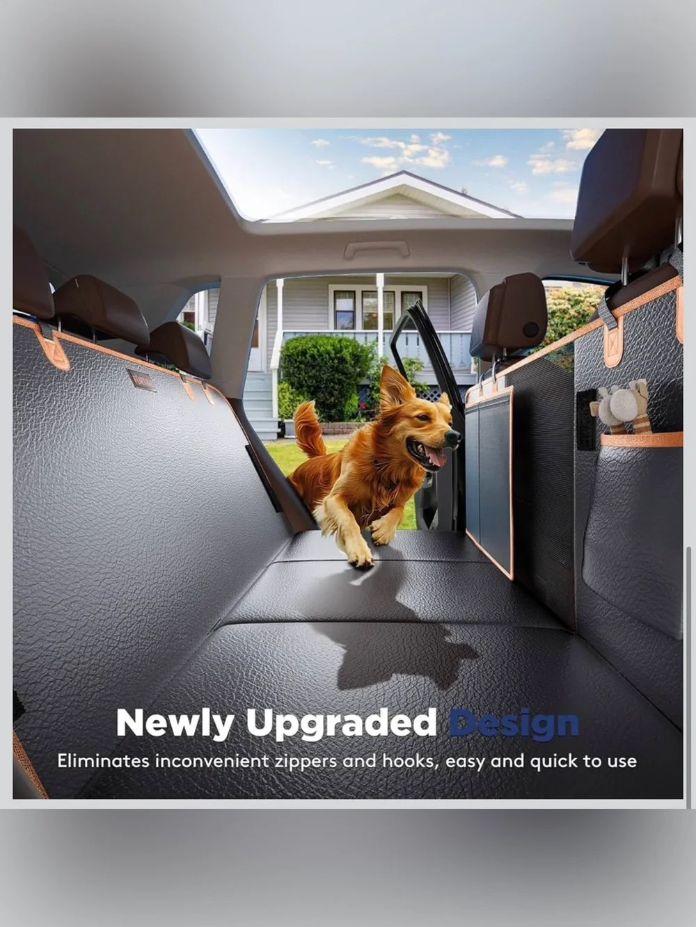 🐶 NEW XL DOG BACK SEAT EXTENDER – HARD BOTTOM – WATERPROOF Pet Car Seat